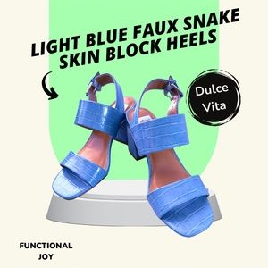DV by Dolce Vita light blue snake print heels